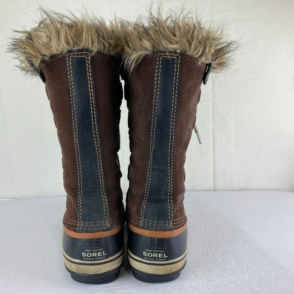 Sorel Joan of Arctic‎ Snow Boots Women 9 Brown Waterproof Faux Fur Gorpcore